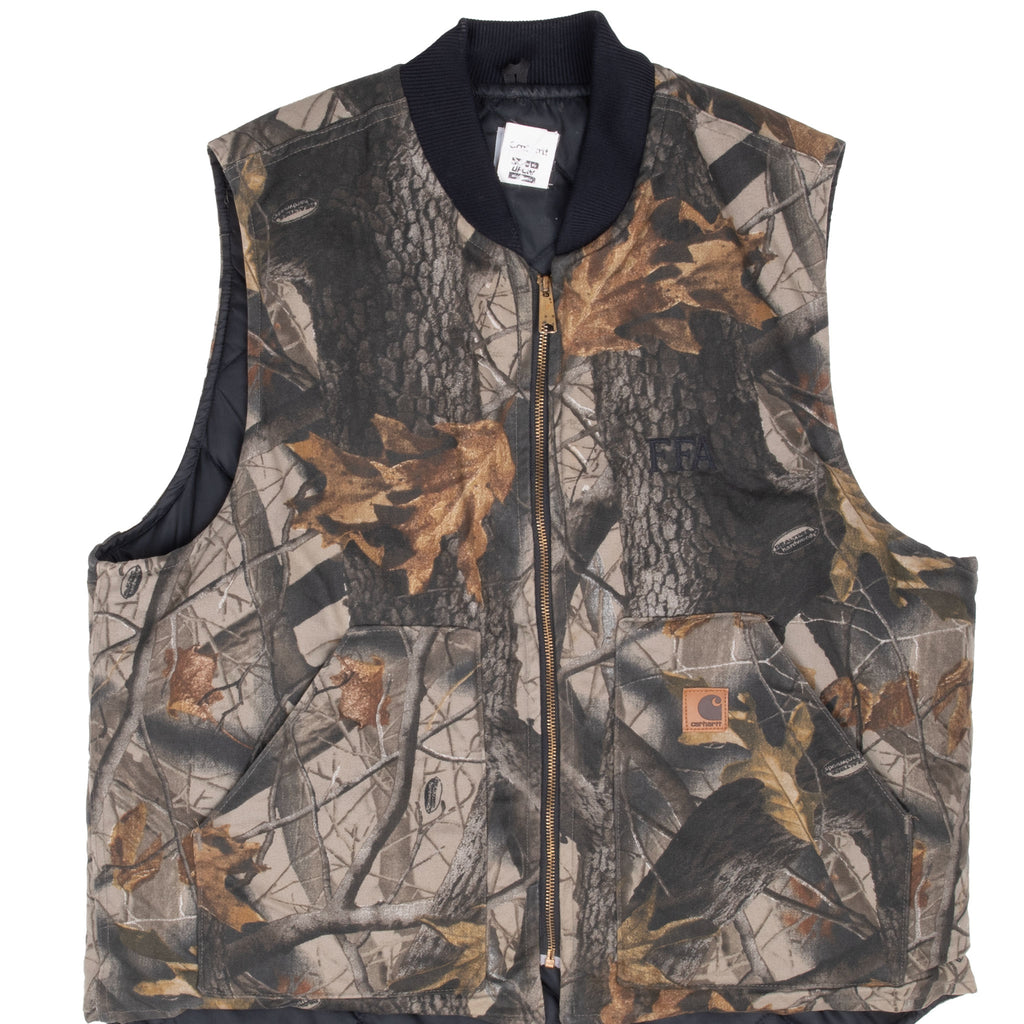 Vintage Carhartt Quilted Lined Realtree Camo Vest Jacket V20Cmo 2005 Size XL Made In USA