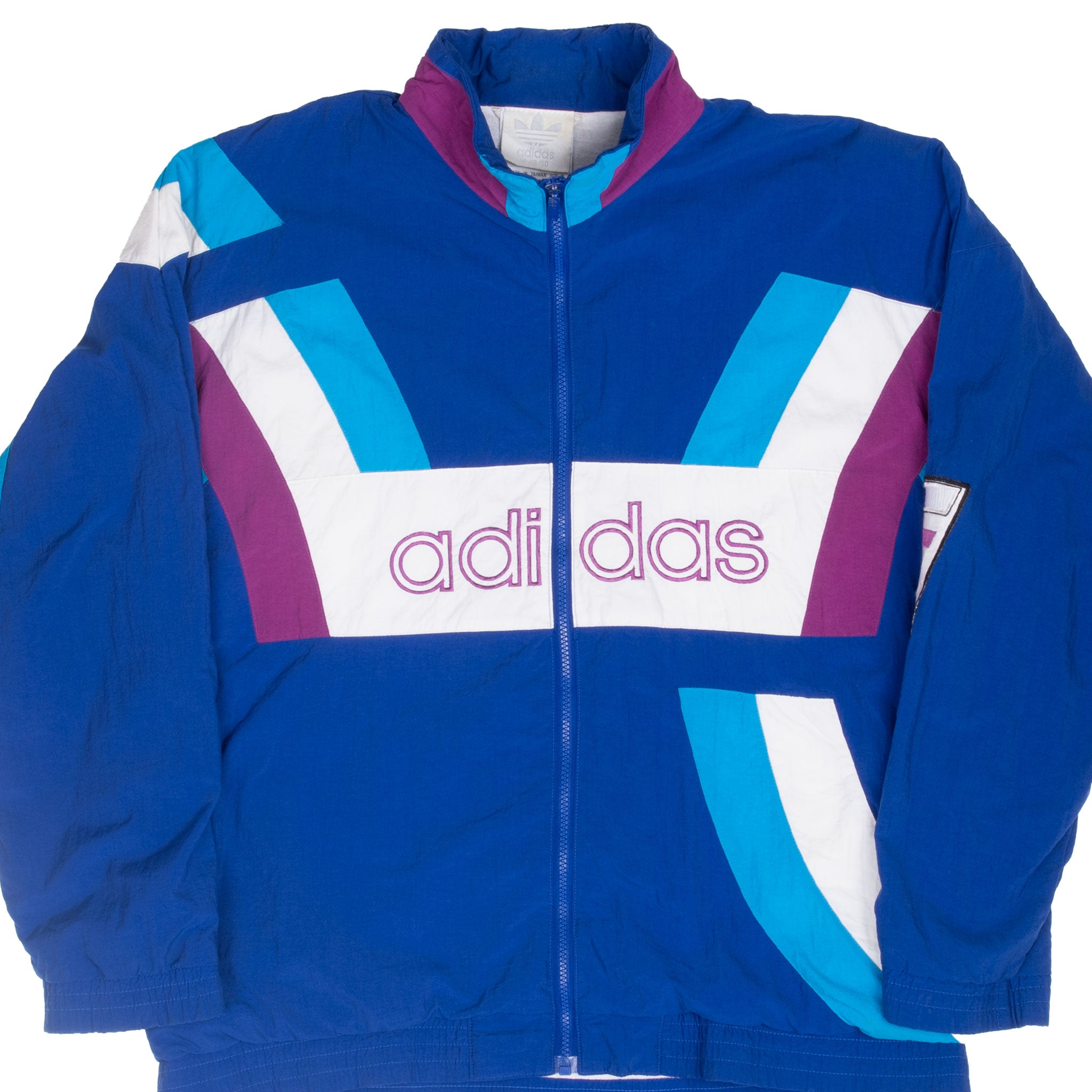 Vintage Adidas Team Purple Blue Windbreaker Jacket 1980S Size Medium