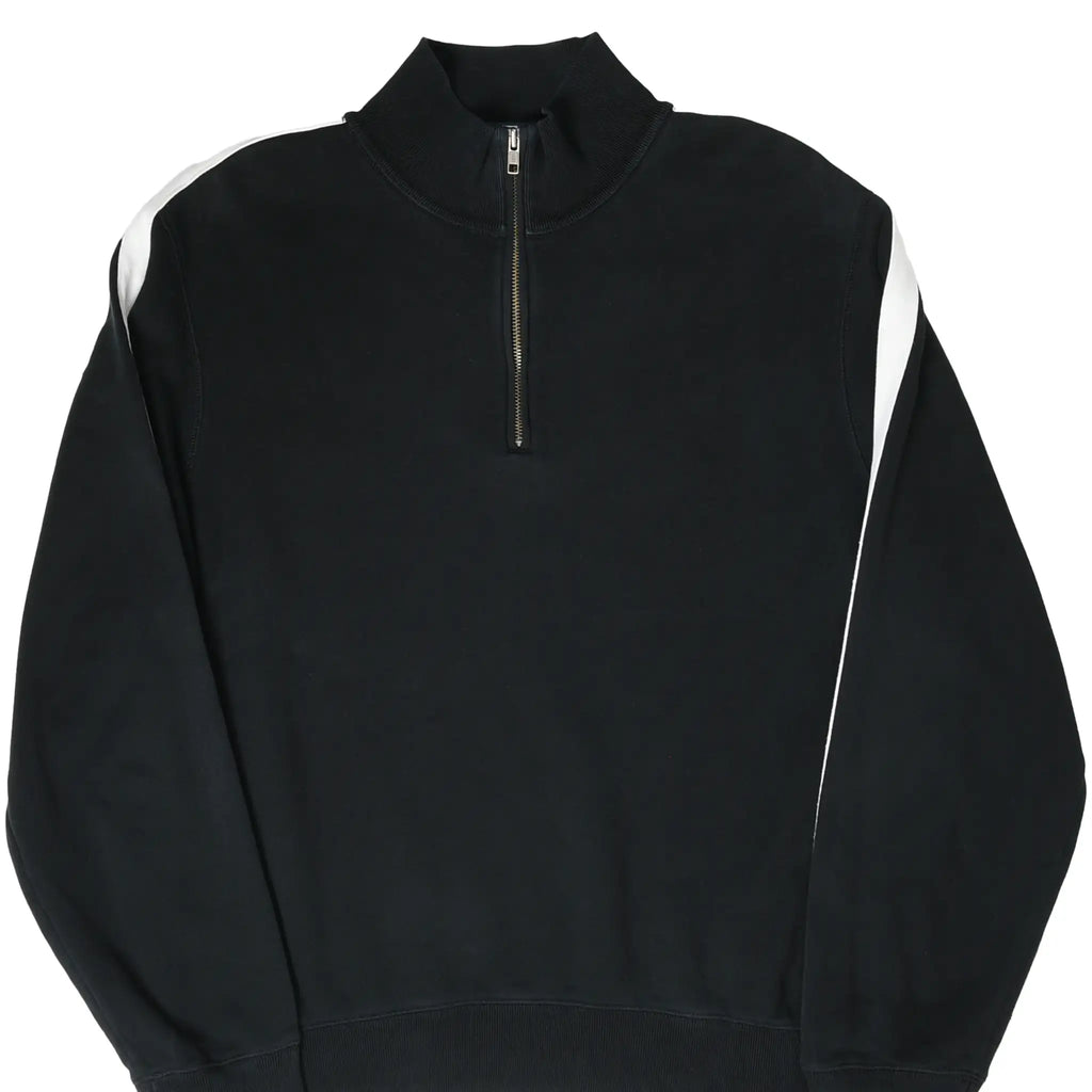Front of black Polo Ralph Lauren quarter-zip sweatshirt with white shoulder panels