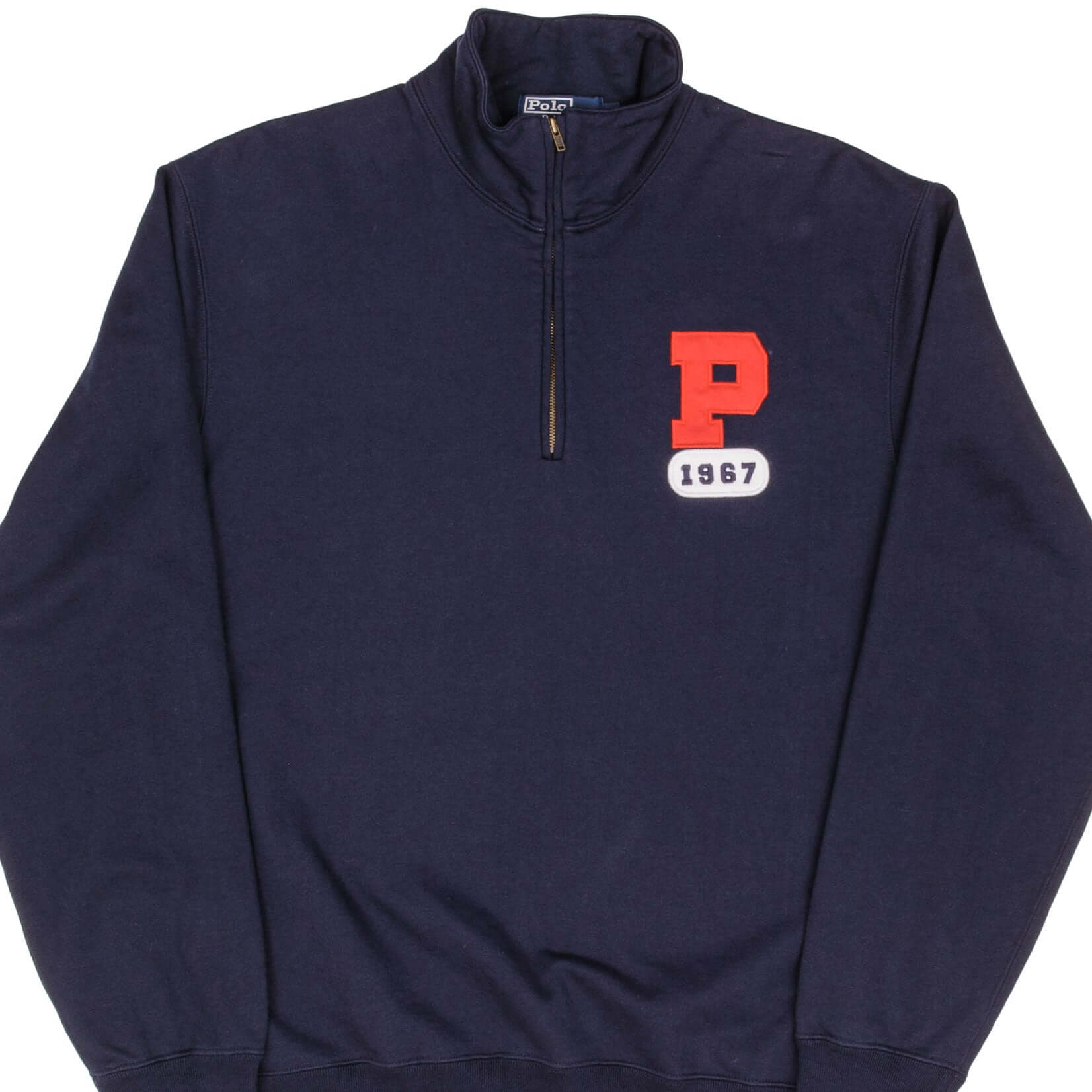 Vintage Ralph Lauren P 1967 Quarter Zip Sweatshirt Size Large 1990S