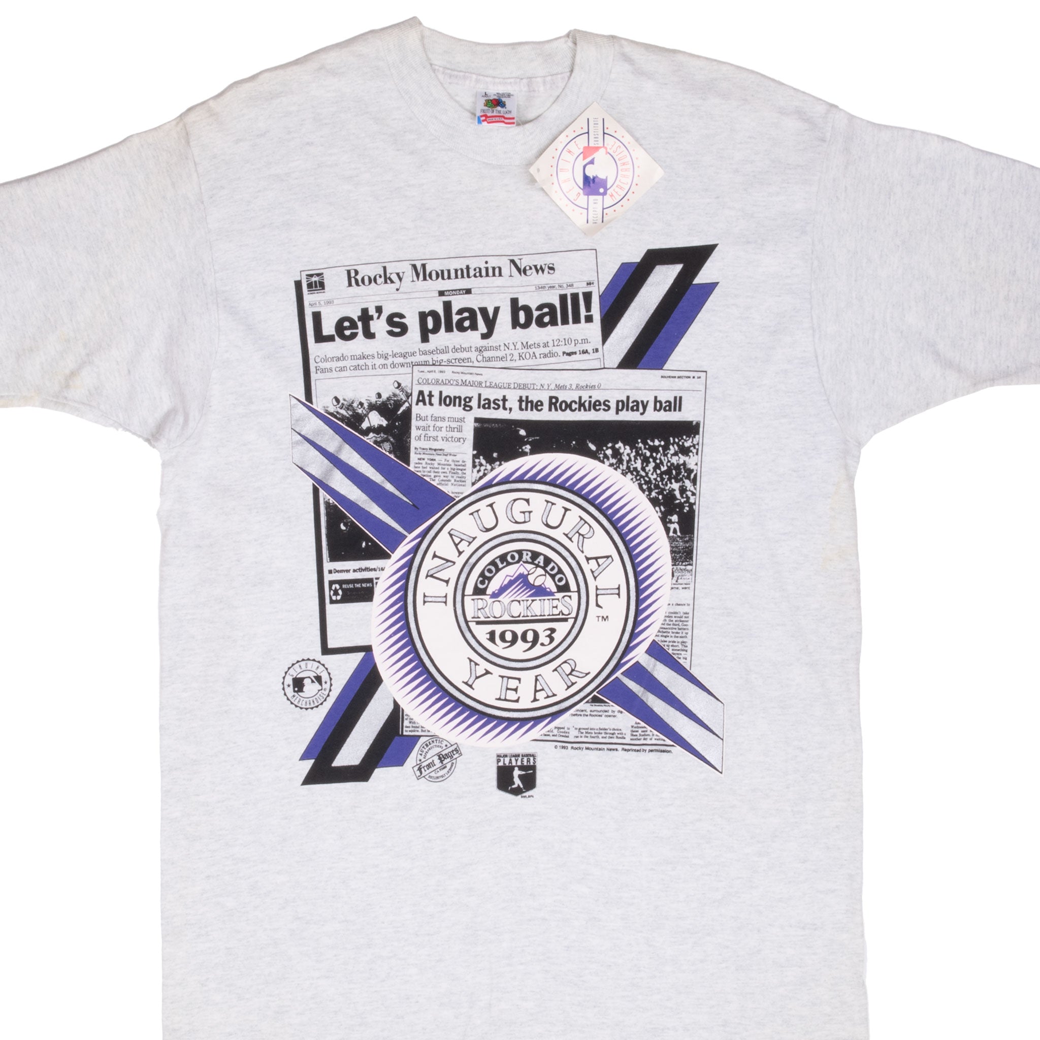 Vintage Mlb Colorado Rockies 1993 Tee Shirt Size Large Made In Usa Deadstock