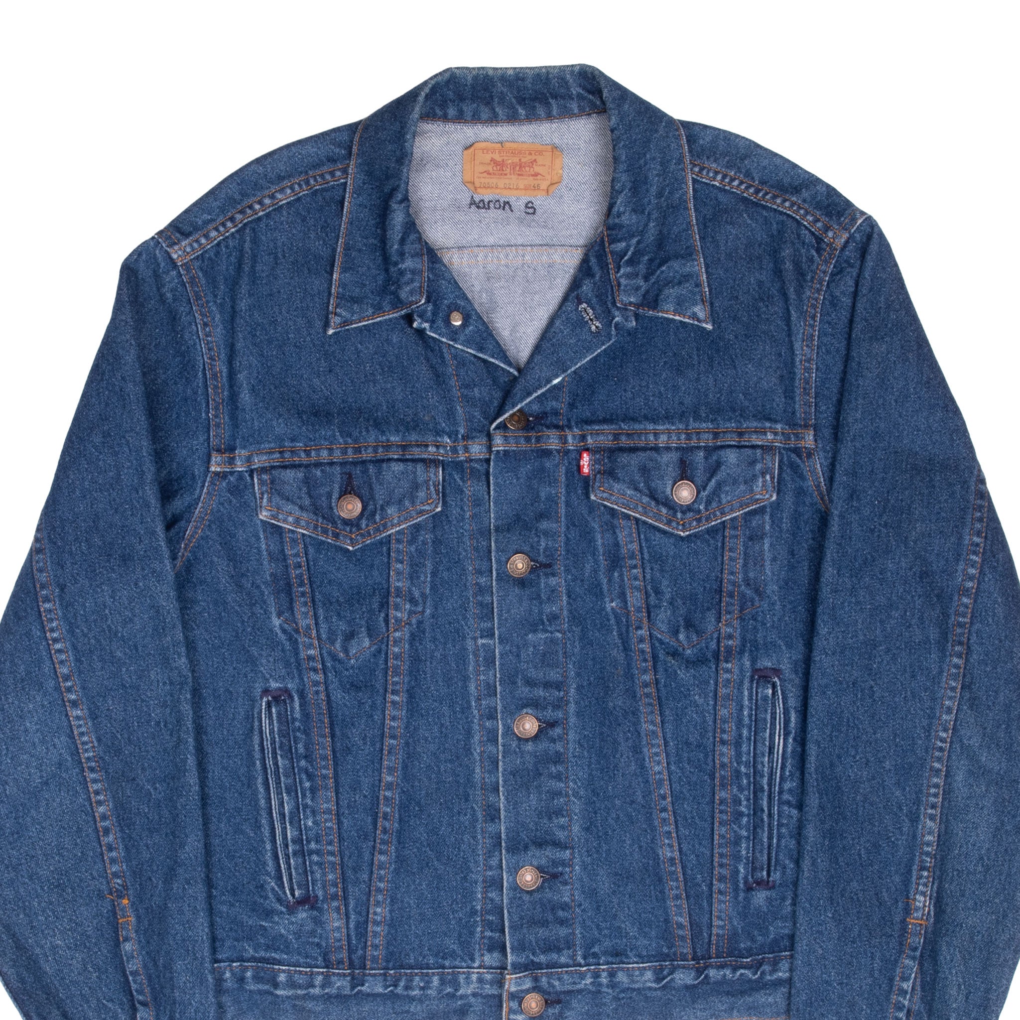 Vintage Levis Type 3 Denim Jacket 4 Pockets 70506 0216 1980S Size 46 Made In Usa