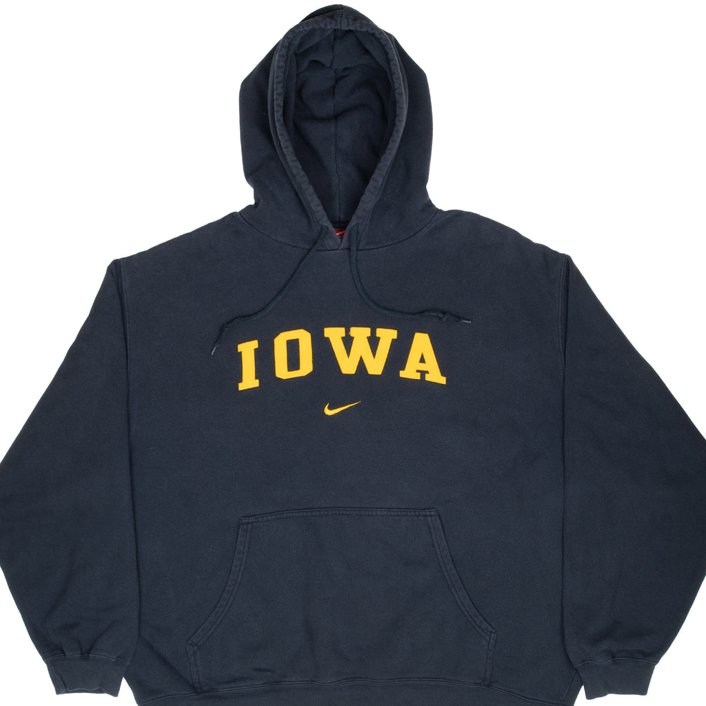 Vintage Ncaa Nike Iowa Center Swoosh Hoodie Sweatshirt 1990S Size 2XL