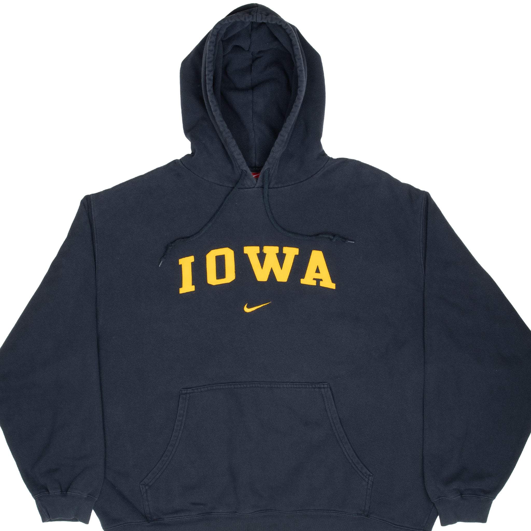 Vintage Ncaa Nike Iowa Center Swoosh Hoodie Sweatshirt 1990S Size 2XL