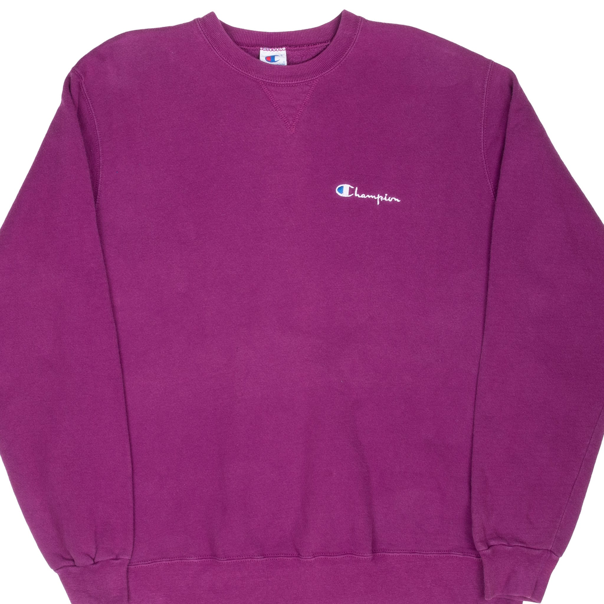 Vintage Champion Embroidered Purple Sweatshirt 1990S Size Xl Made In Usa