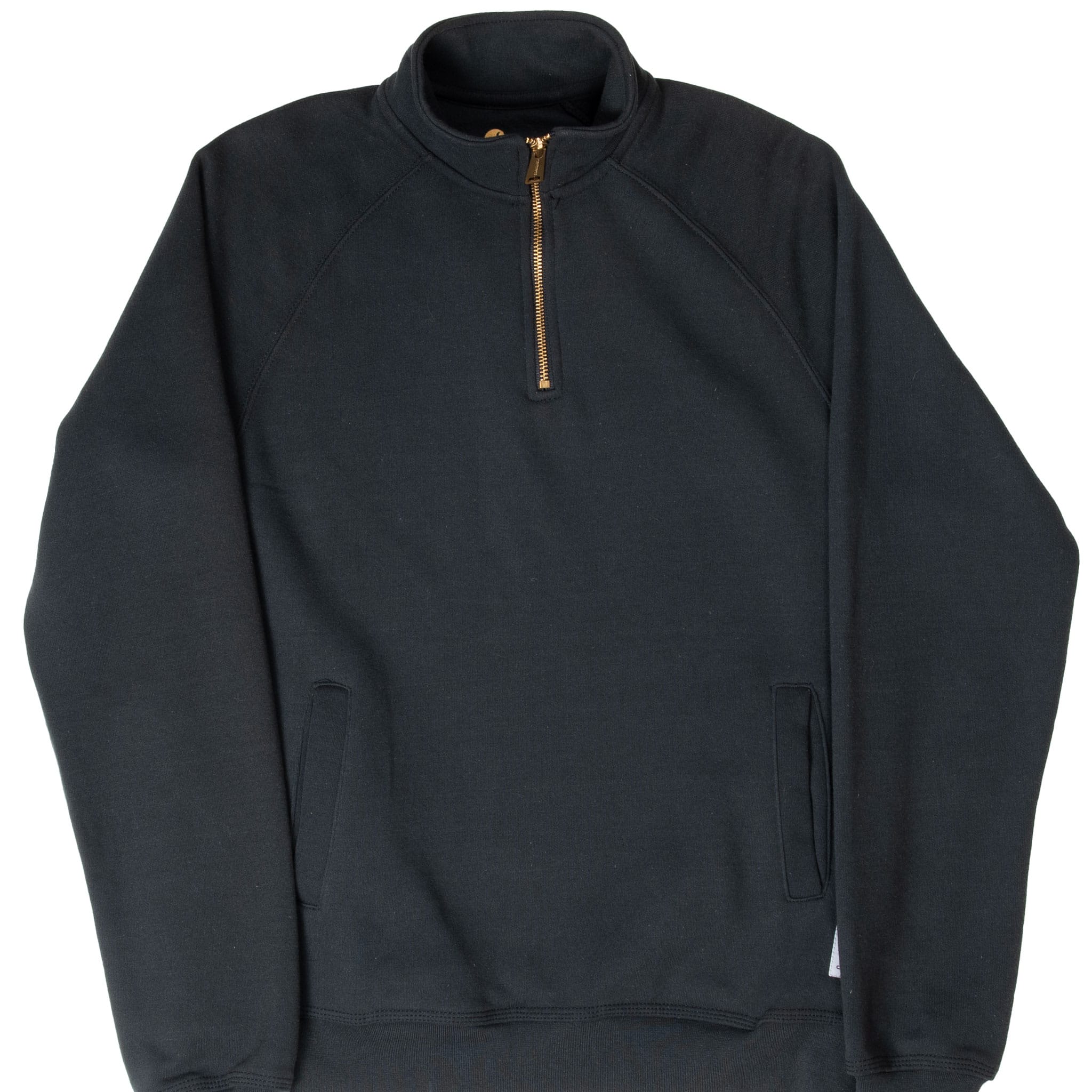 VINTAGE CARHARTT BLACK QUARTER ZIP SWEATSHIRT 2000S SMALL