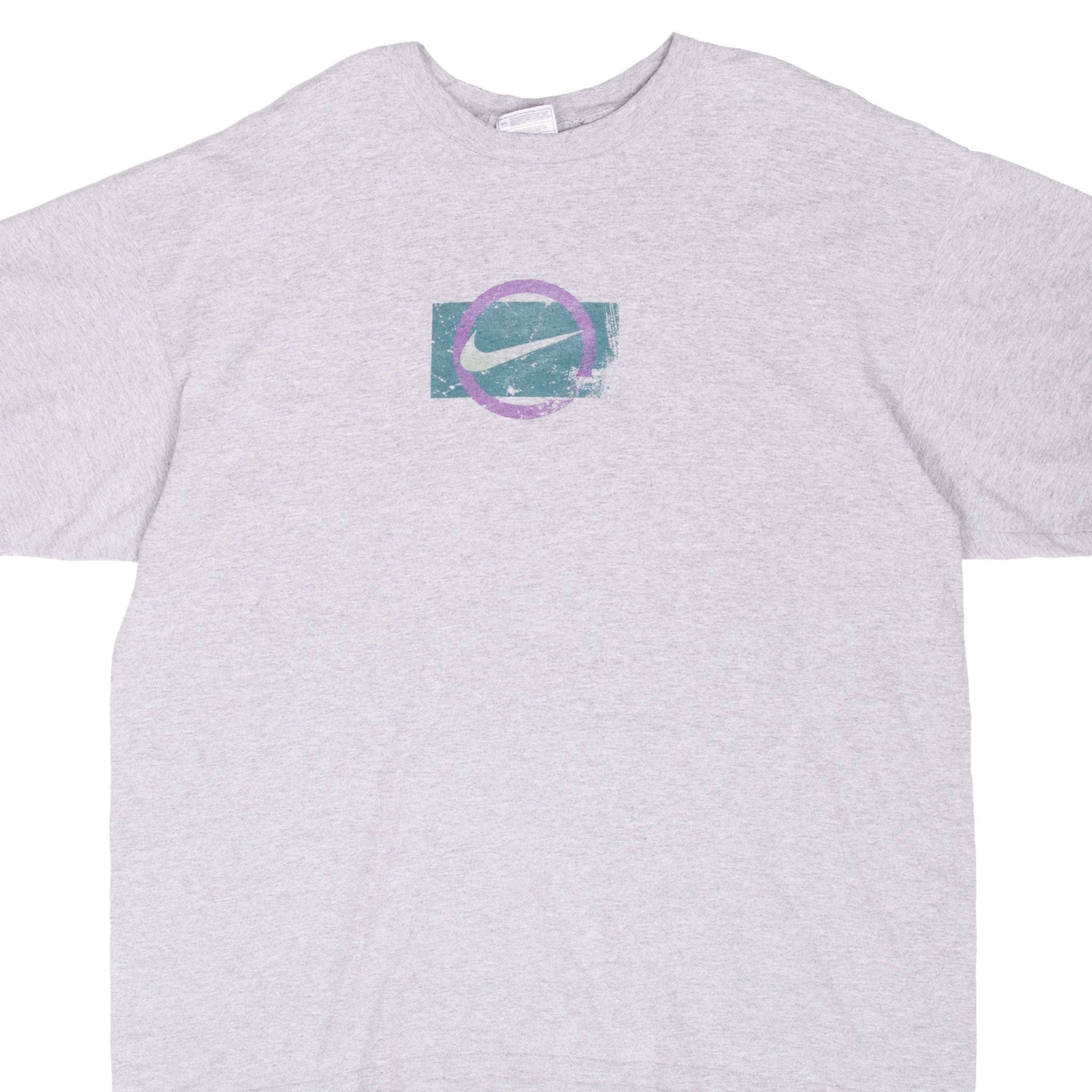 Vintage Nike Spellout Grey Tee Shirt 1990S Size Large Made In Usa