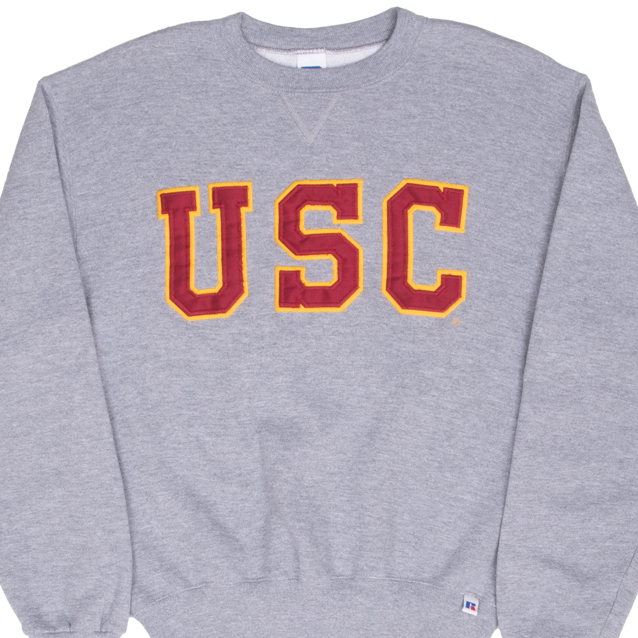 Vintage Usc Russell Athletic Grey Crewneck Sweatshirt 1990S Size Small