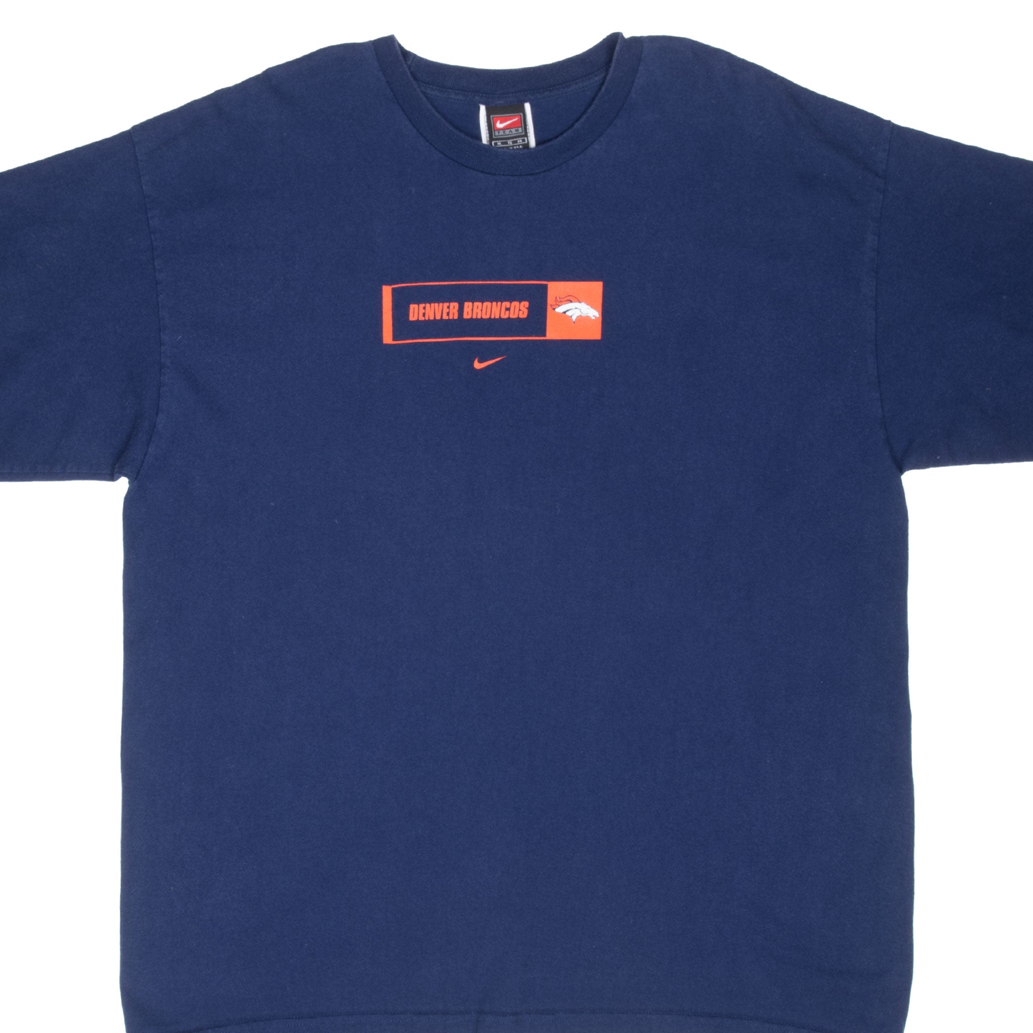 Vintage Nike Nfl Denver Broncos Tee Shirt 1990S Size XL Made In Usa