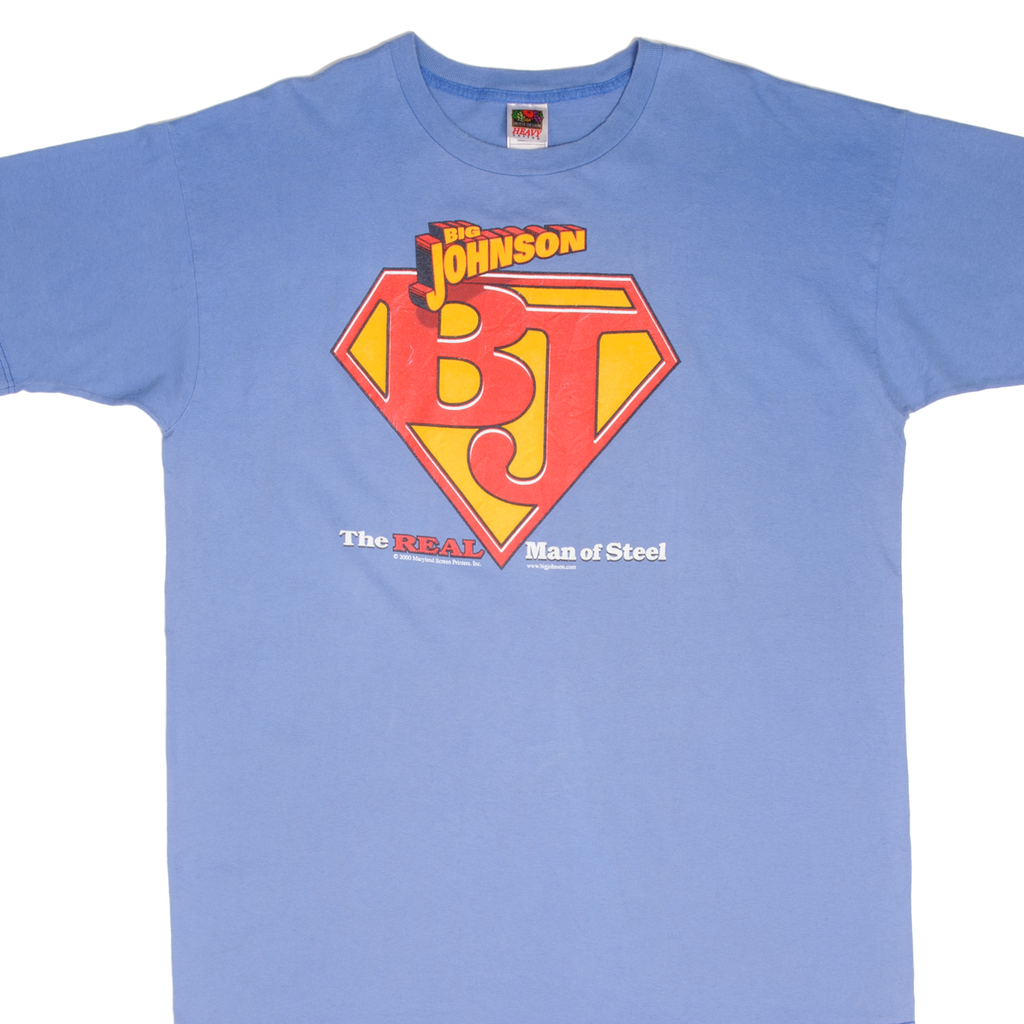 Vintage Big Johnson Superman The Real Man Of Steel Tee Shirt Size XL