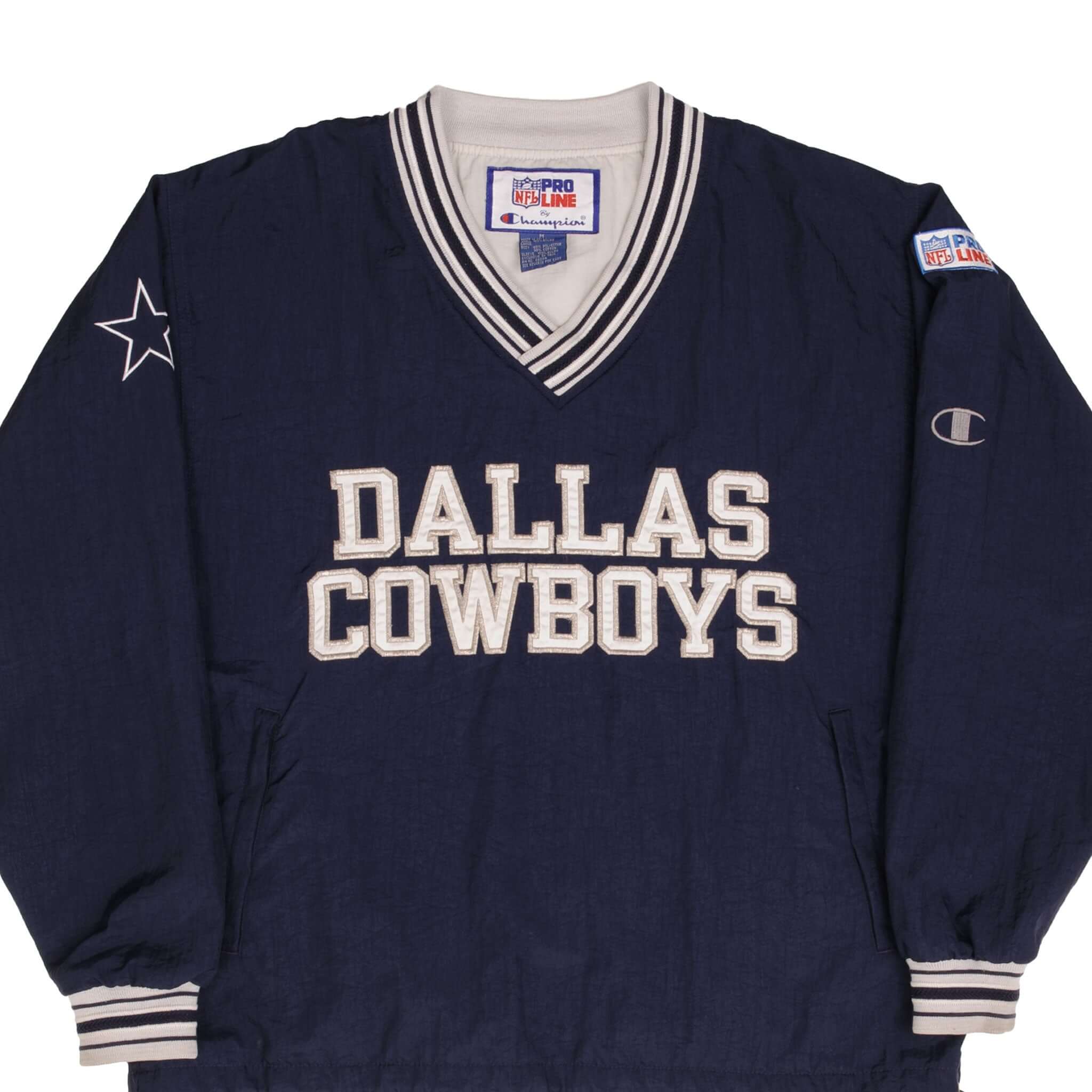 Vintage Nfl Champion Dallas Cowboys Pullover Windbreaker Jacket 1990S Size Medium