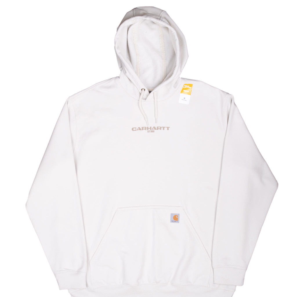 Vintage Carhartt White Hoodie Sweatshirt 2000S Size XL Deadstock