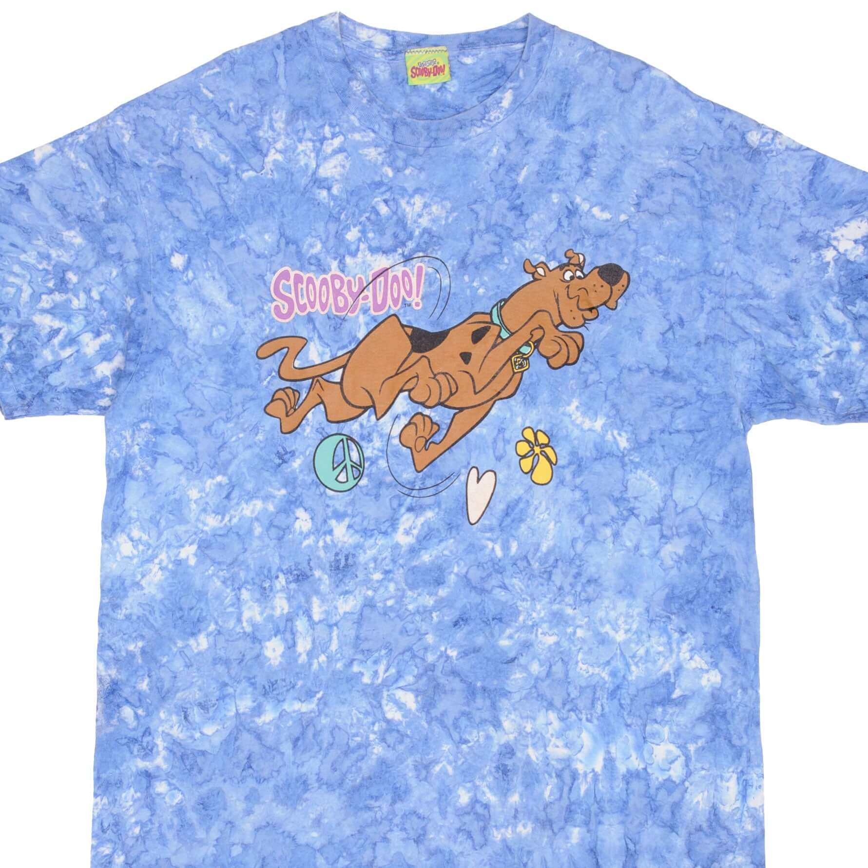 Vintage Scooby-Doo Tie Dye Blue Tee Shirt 1998 Size XL