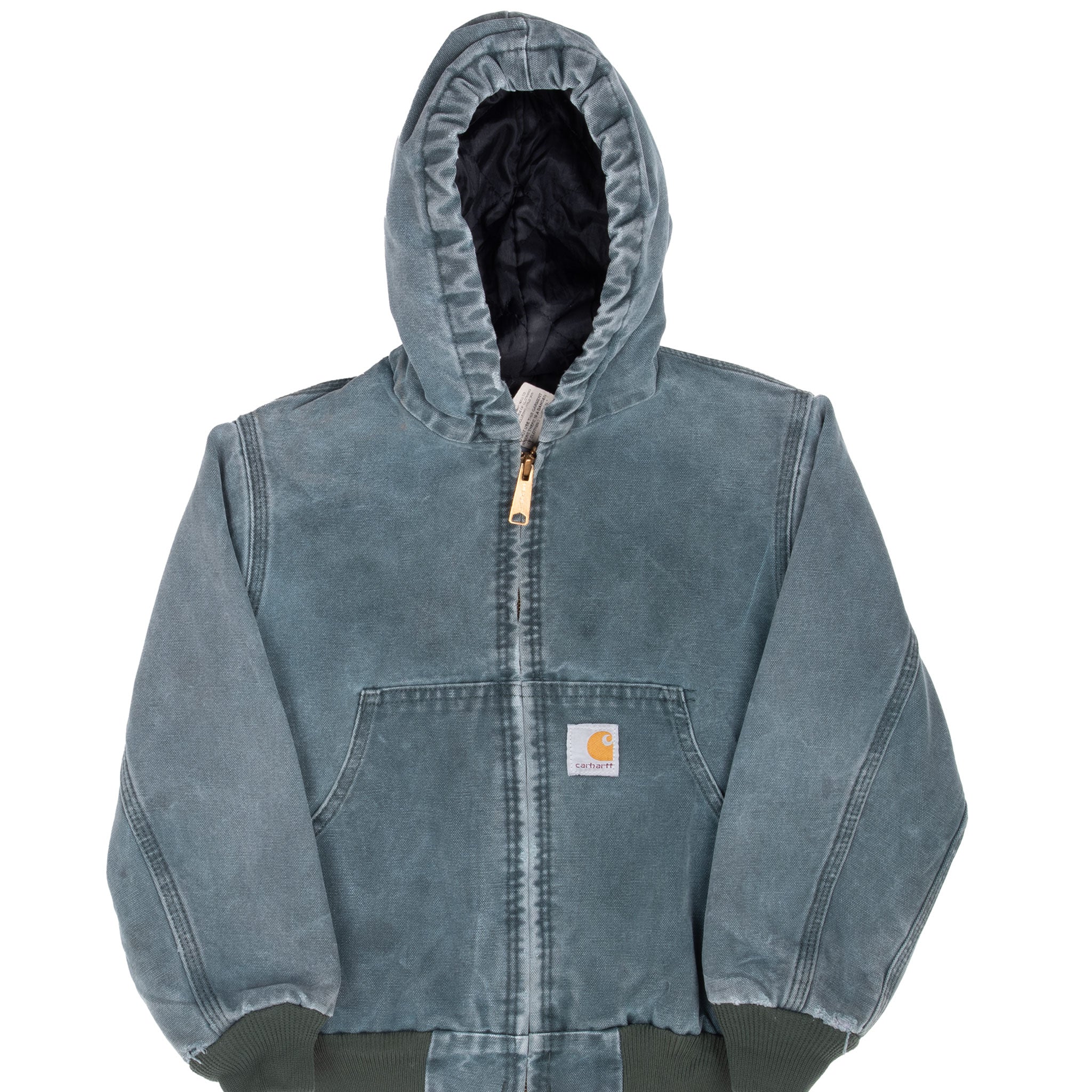 Vintage Carhartt Faded Green Active Worker Jacket Y06Htg 1990S Size Small Youth Made Usa