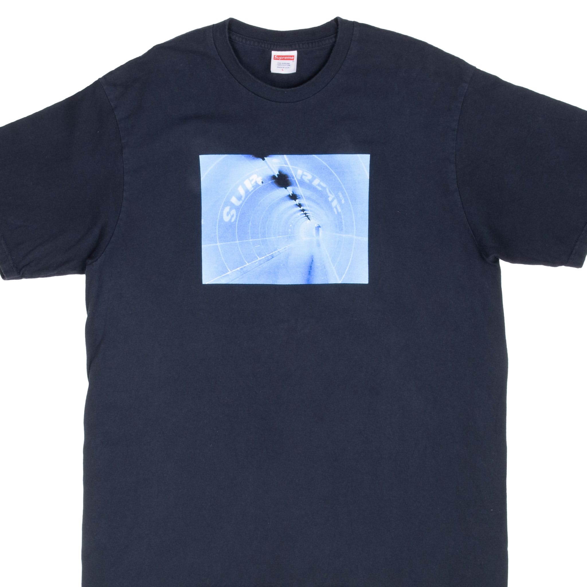 SUPREME TUNNEL BLACK TEE SHIRT SIZE LARGE MADE IN USA
