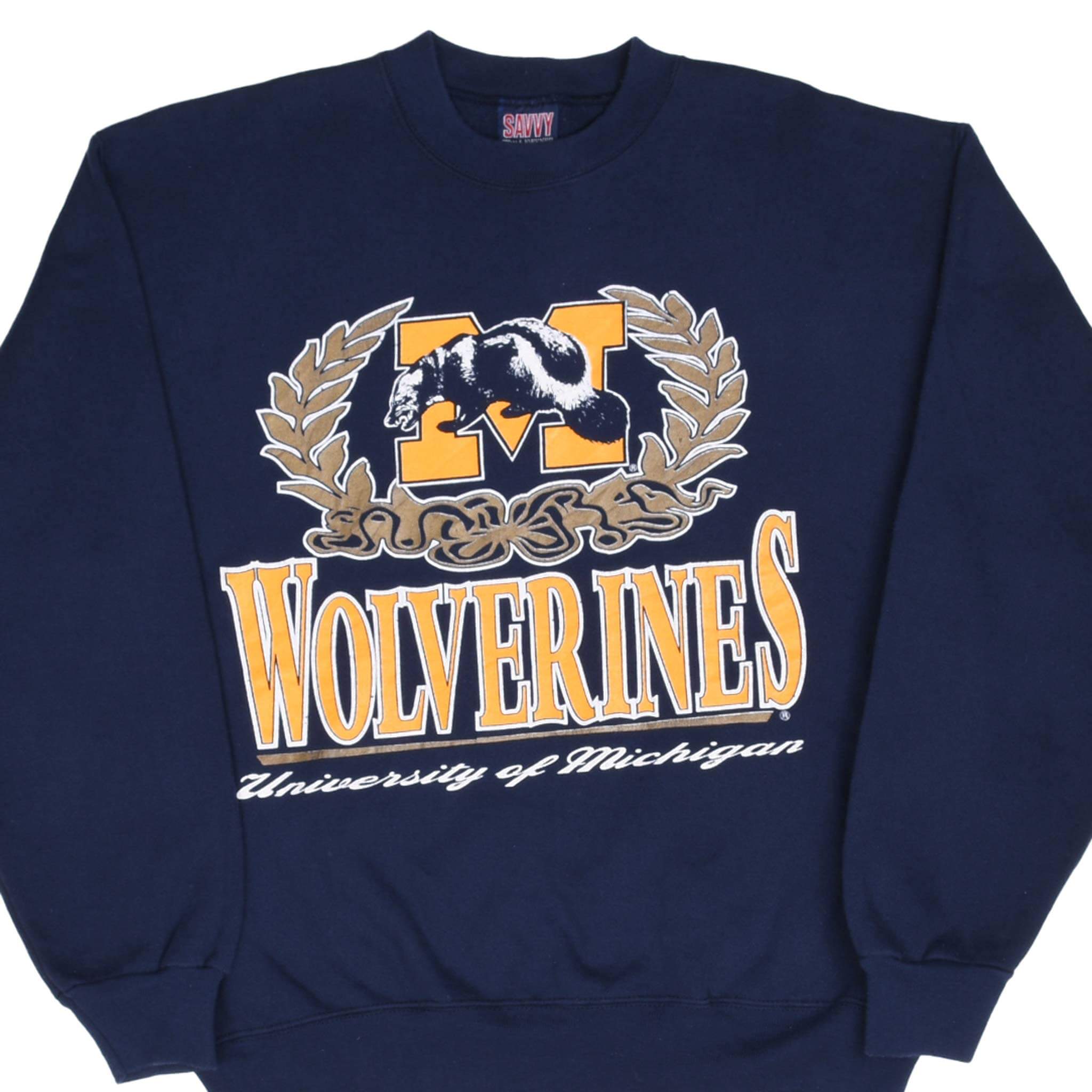 Vintage Ncaa Michigan Wolverines 1990S Sweatshirt Size Large Made In Usa