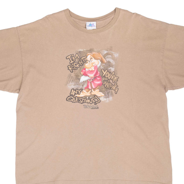 Vintage Disney Snow White And The Seven Dwarfs Grumpy Tee Shirt 2000S Size 2XL