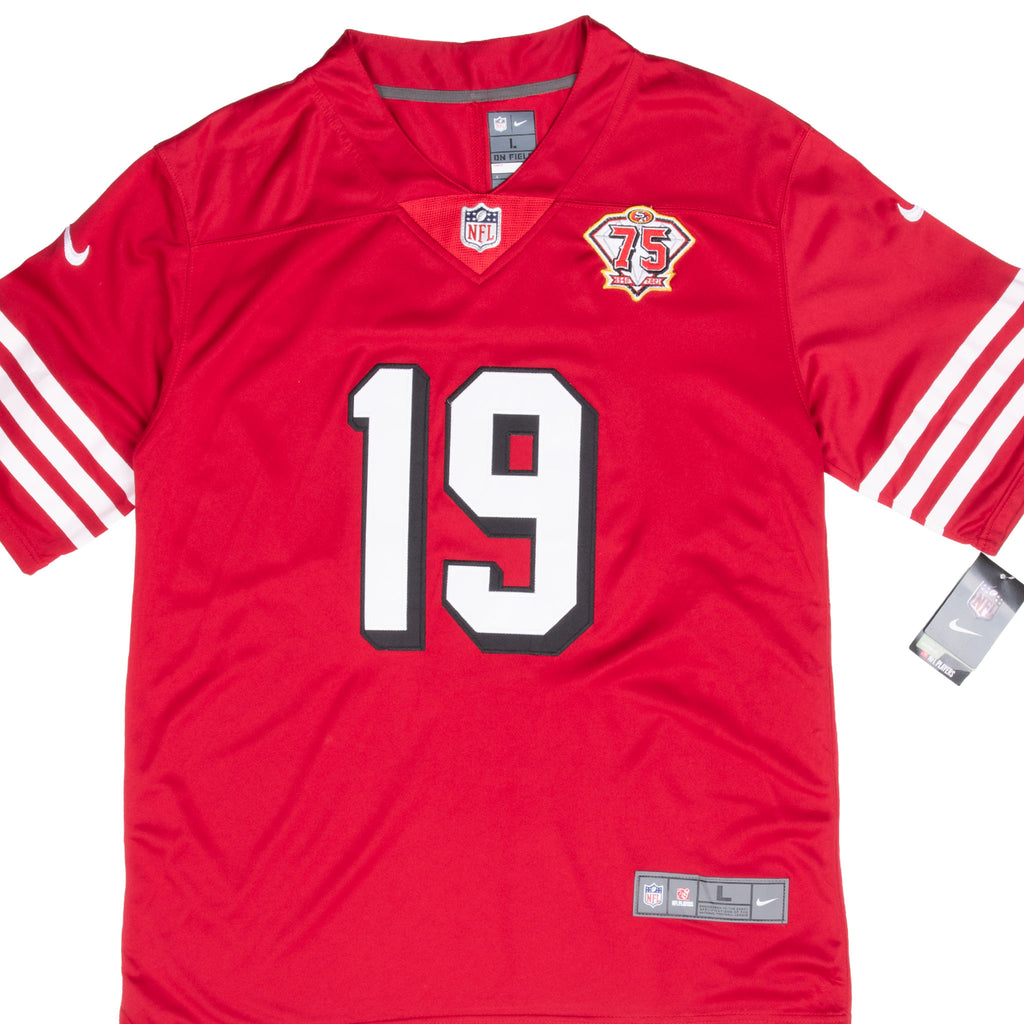 Vintage Nike Nfl San Francisco 49Ers 75TH Anniversary Samuel #19 Jersey Size Large Deadstock