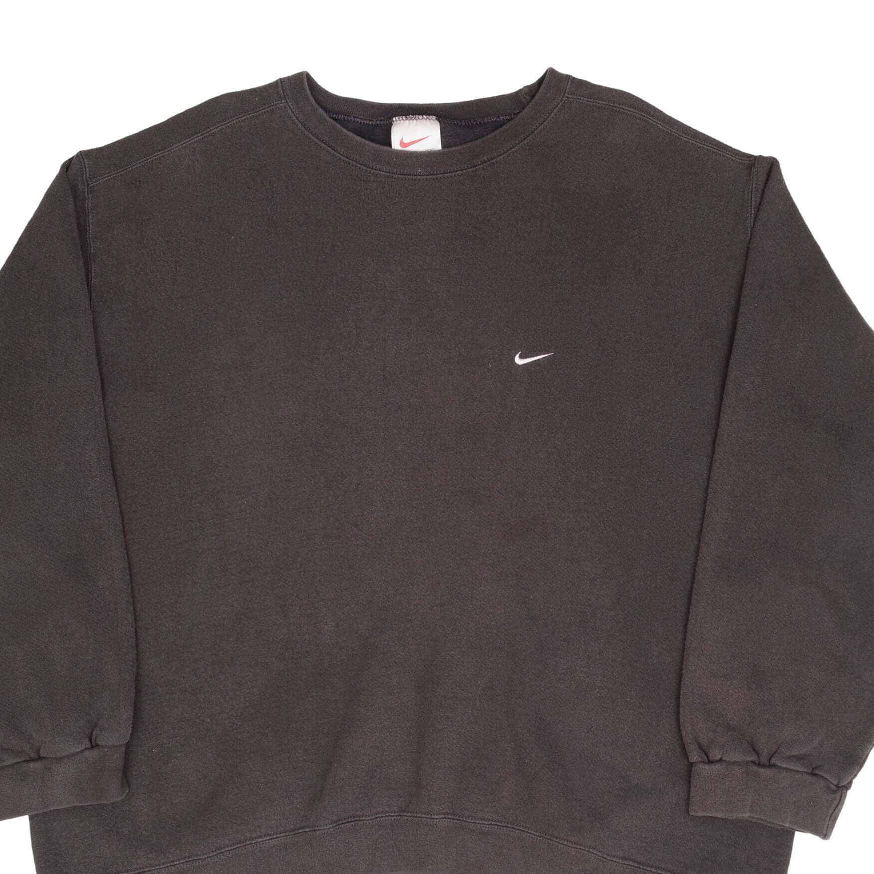 Vintage Nike Classic Swoosh Black Sweatshirt 1990S Size 2XL Made In USA