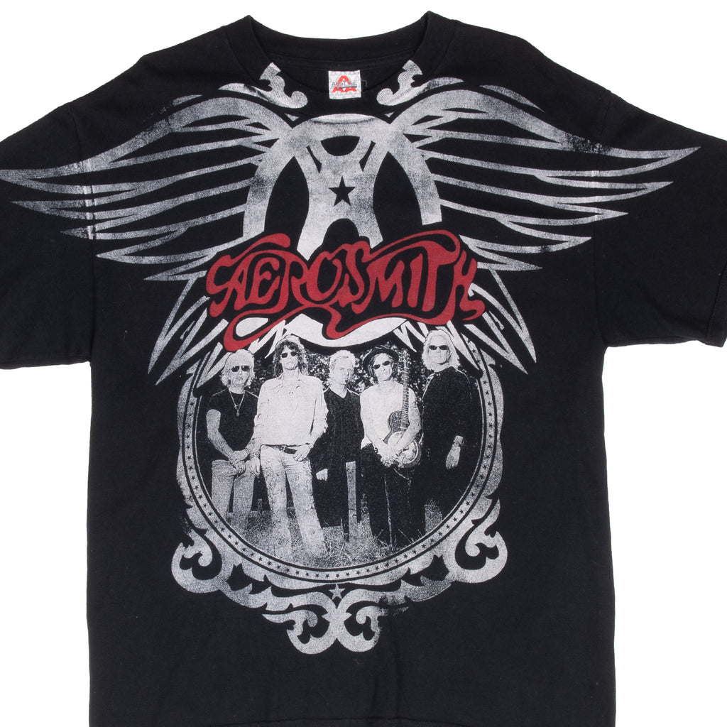 Vintage Aerosmith Tour 2009 All Over Print Tee Shirt Size Large