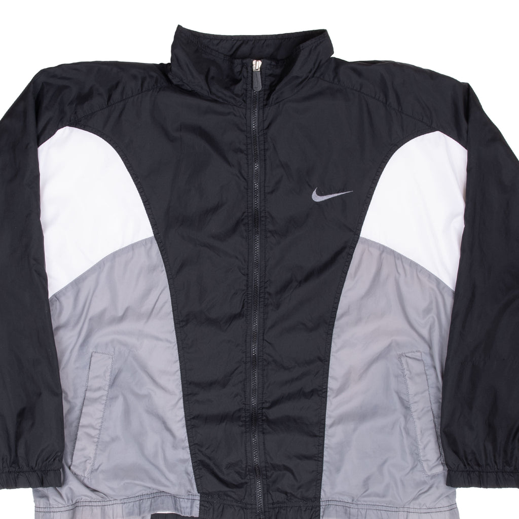 Vintage Nike Big Swoosh Black Windbreaker Jacket 1990S Size XL