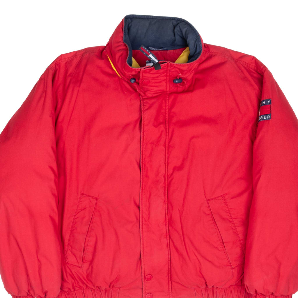 Vintage Tommy Hilfiger Red Puffer Jacket 1990S Size XL