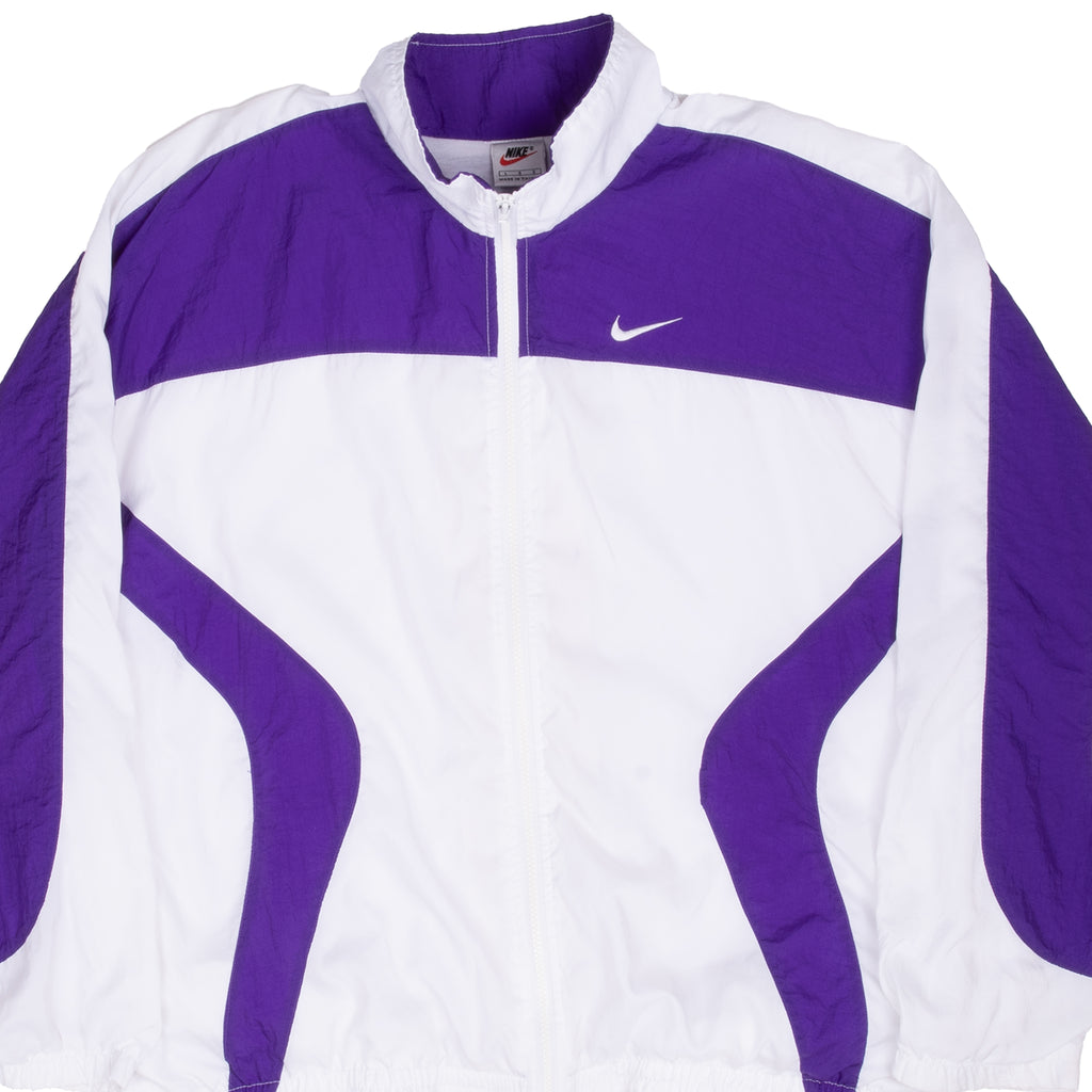 Vintage Nike Classic Swoosh Purple Windbreaker Jacket 1990S Size Large