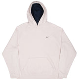 Vintage Nike Classic Swoosh Beige Hoodie Sweatshirt 2000S Size XL