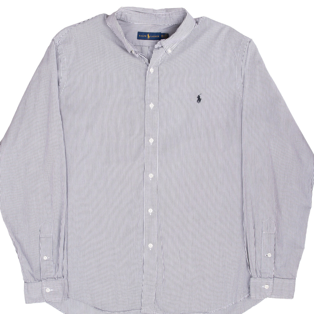 Vintage Ralph Lauren Classic Black &amp; White Striped Shirt Size 2Xl