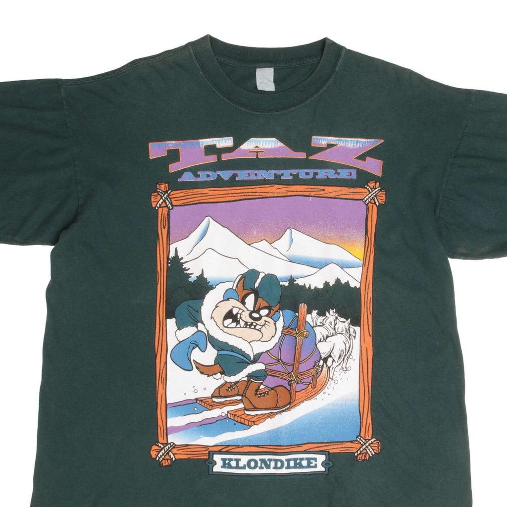 Vintage Warner Bros Looney Tunes Taz Adventure Klondike Tee Shirt 1990 Size XL 