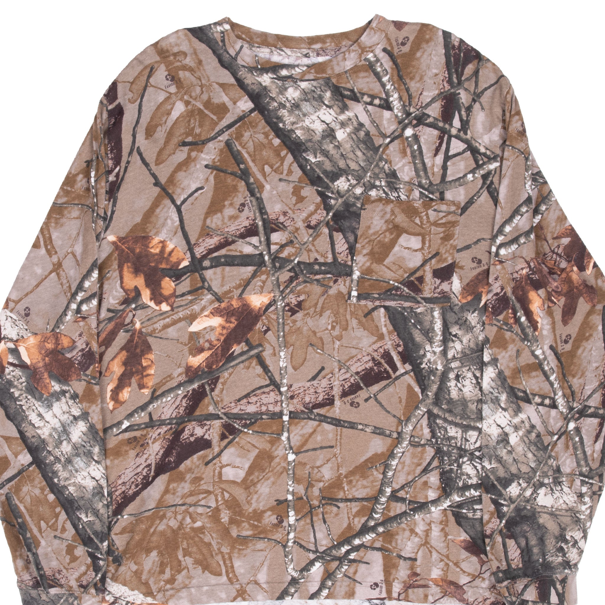 Vintage Hunting Fusion 3D Camo Long Sleeve Pocket Tee Shirt Size XL