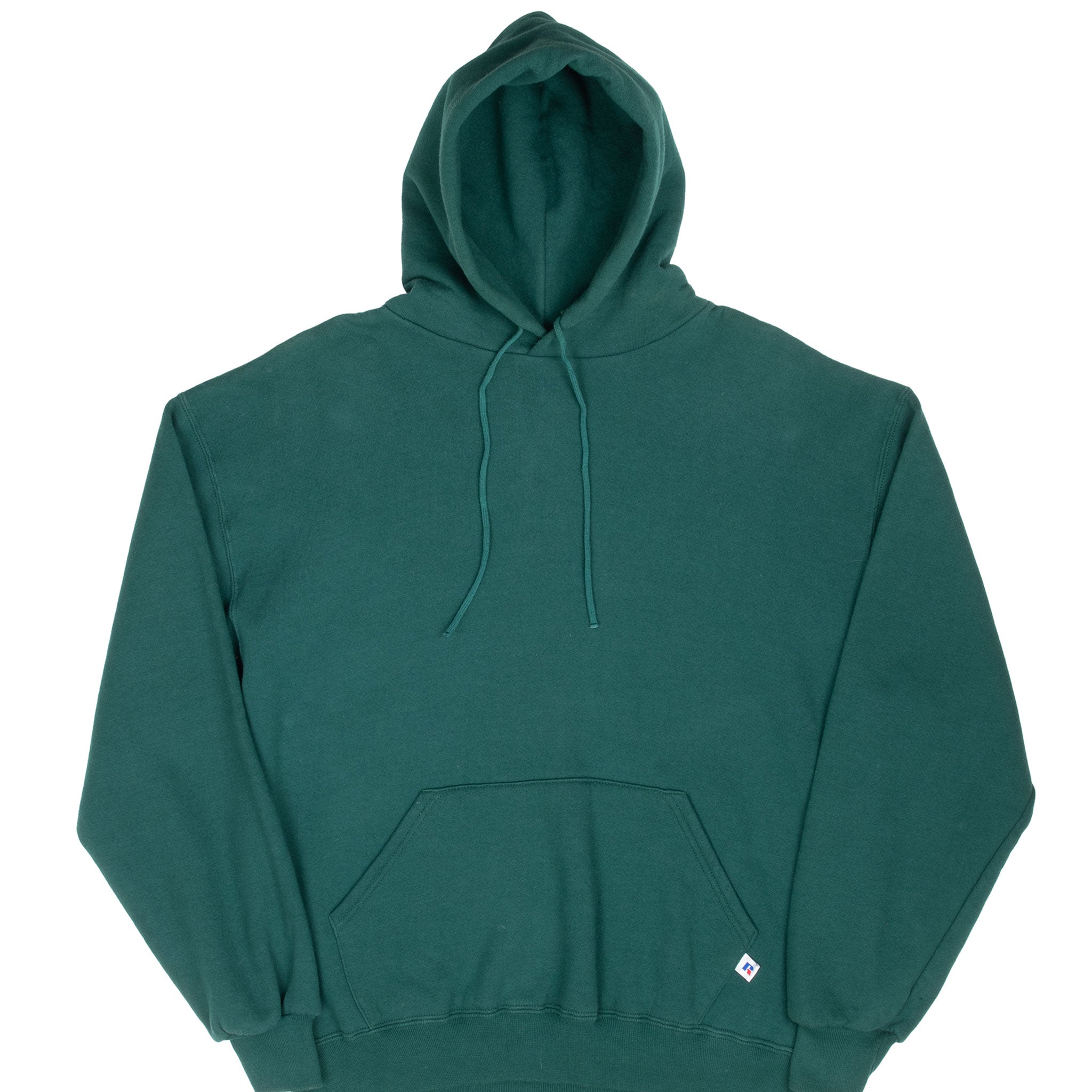 Vintage Russell Athletic Blank Pine Green Hoodie Sweatshirt 1990S Size Large Made In Usa