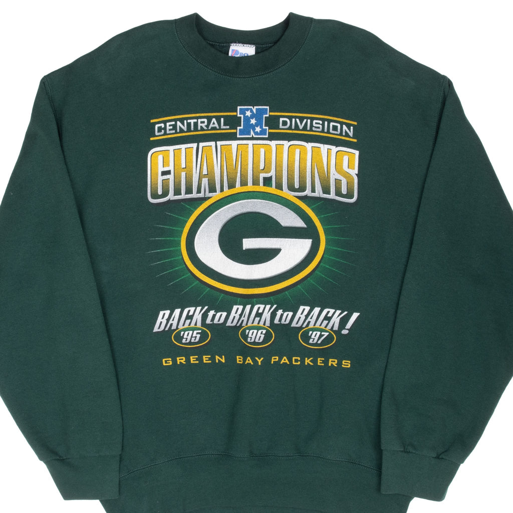 Vintage Nfl Green Bay Packers Central Division Champions 1997 Sweatshirt Size Xl Made Usa