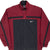 Front of burgundy and black Nike windbreaker with white chest Swoosh