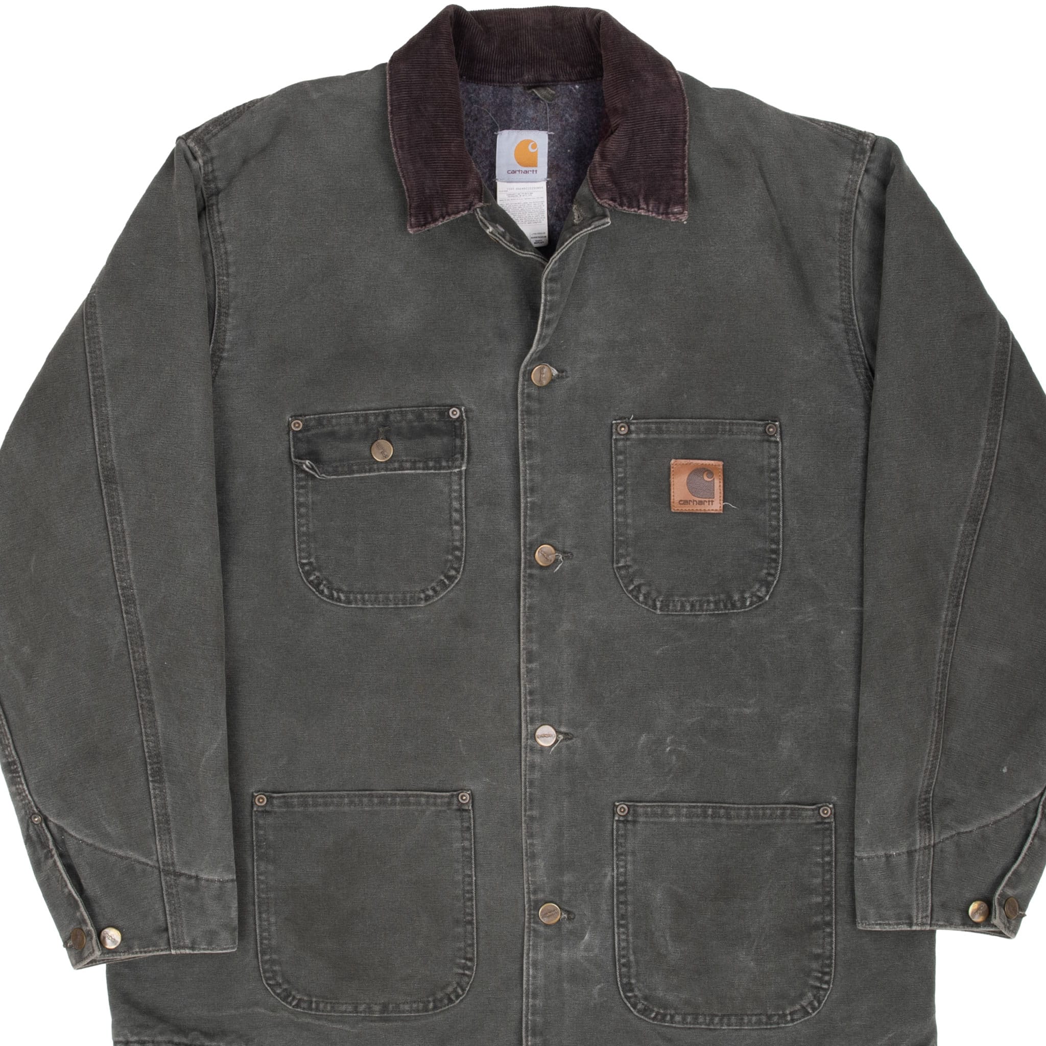 VINTAGE CARHARTT MICHIGAN CHORE LINED JACKET C02MOS 2002 LARGE MADE IN USA