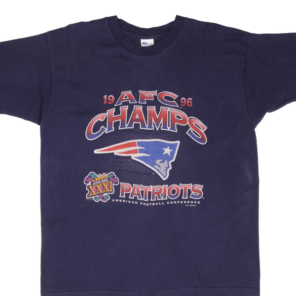 Vintage NFL New England Patriots AFC Champions 1996 Tee Shirt Size XL Made In USA With Single Stitch Sleeves.