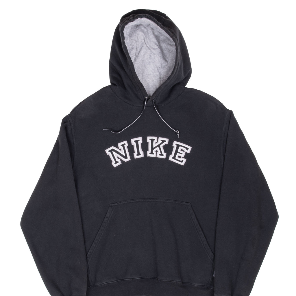 Vintage Nike Spellout Black Hoodie Sweatshirt 2000S Size Large