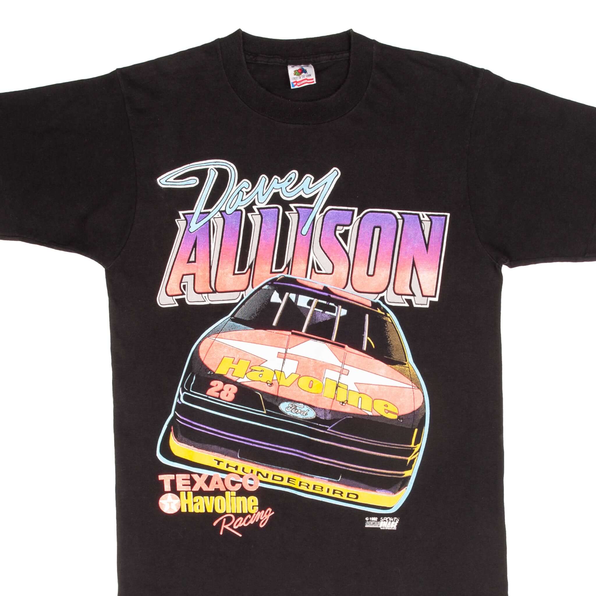 Vintage Nascar Davey Allison Texaco 1992 Tee Shirt Size Medium Made In Usa With Single Stitch Sleeves