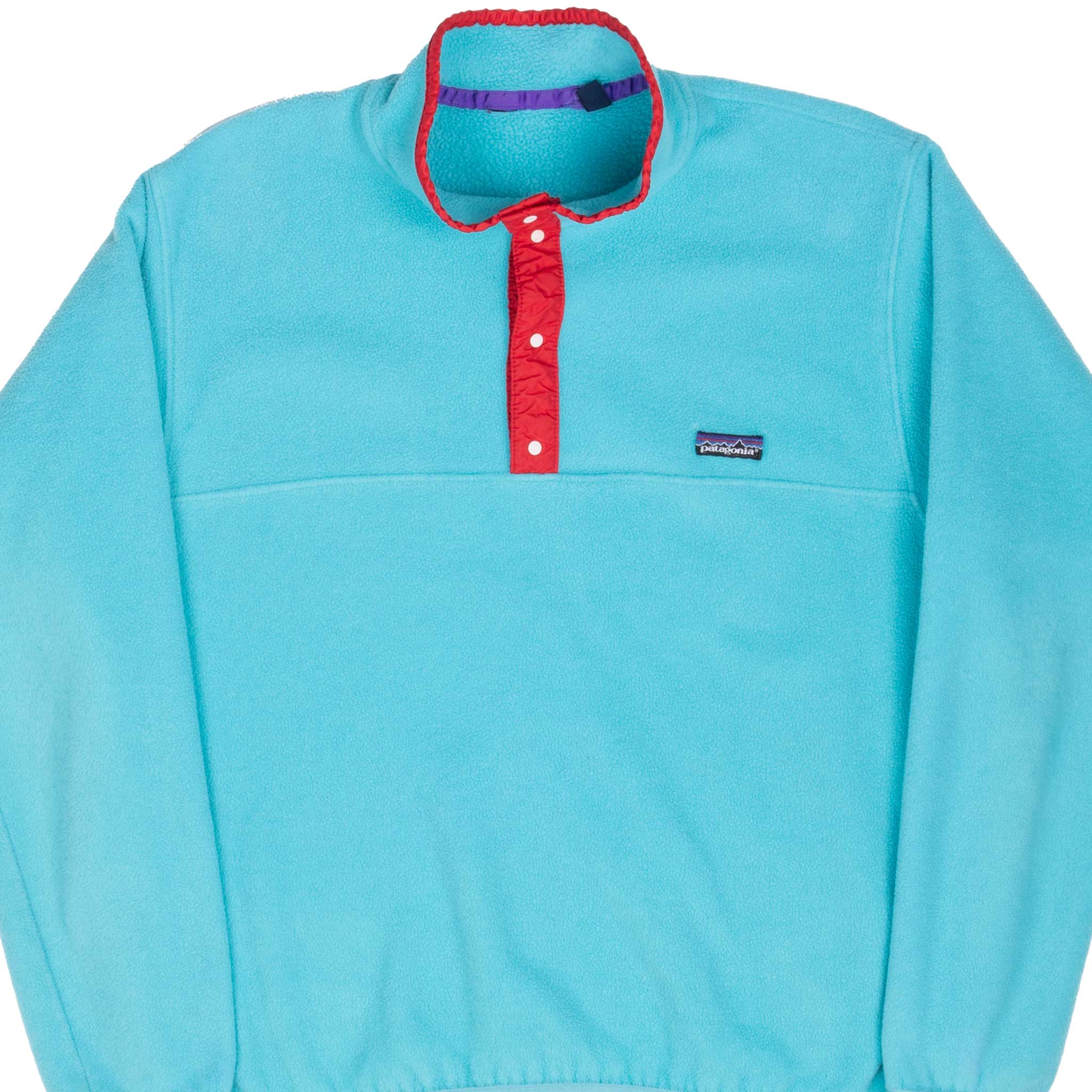 Vintage Patagonia Turquoise Snap T Fleece Pullover Jacket 1990S Size XL Made In USA