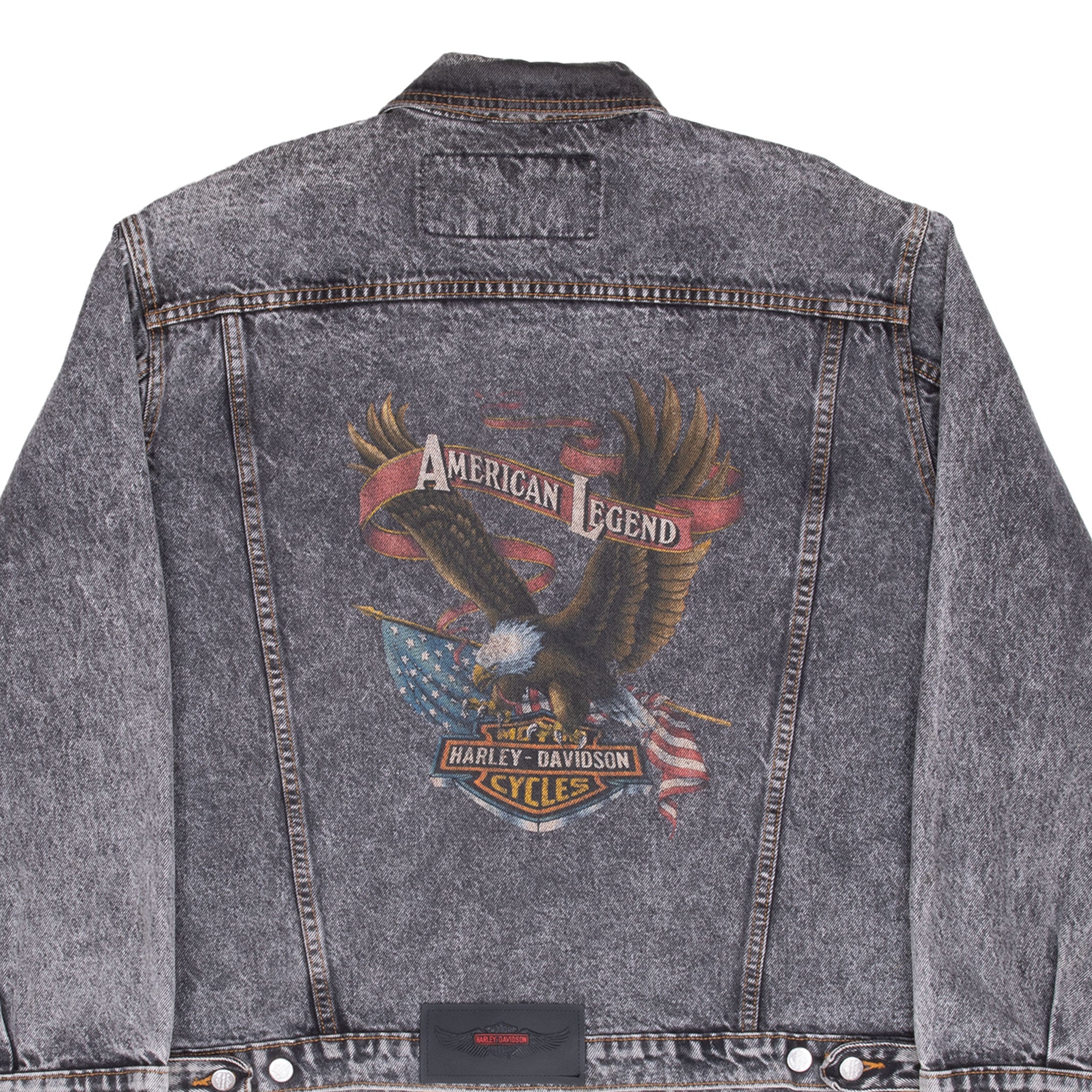 Vintage Harley Davidson Eagle American Legend Denim Jacket Size XL