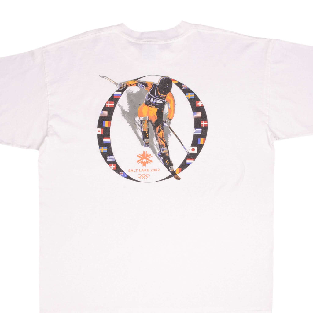 Vintage Salt Lake Winter Olympic Games 2002 Ski Tee Shirt Size XL