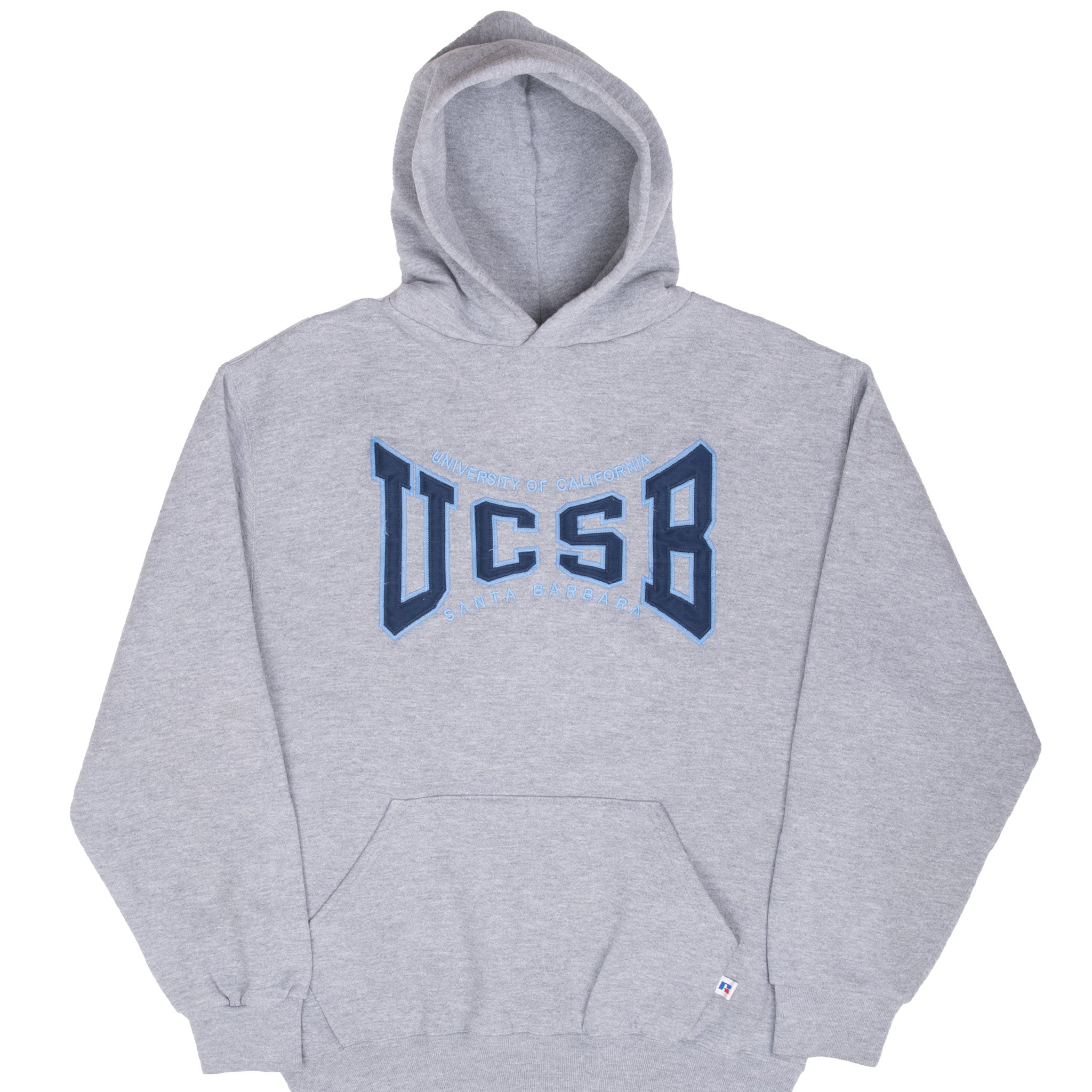 Vintage Ucsb Santa Barbara Grey Hoodie Sweatshirt 1990S Size Medium Made In Usa