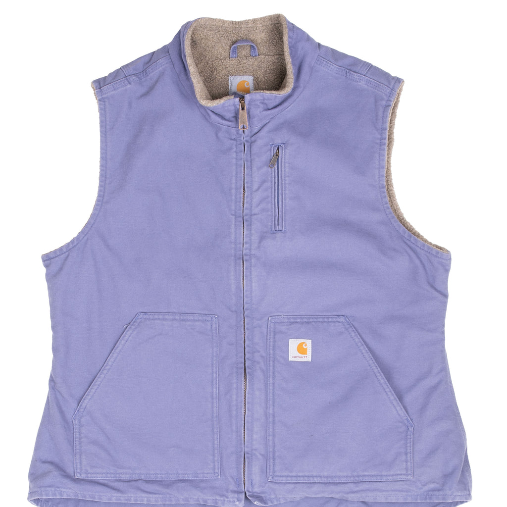 Vintage Carhartt Purple Sherpa Lined Woman Vest Jacket Wv001 Bdk Size XL