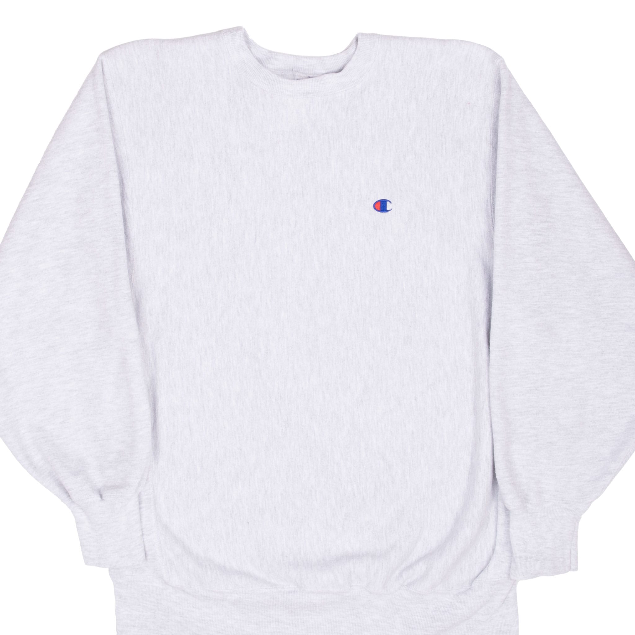 VINTAGE CHAMPION LOGO REVERSE WEAVE CREWNECK GREY SWEATSHIRT 1990S XL