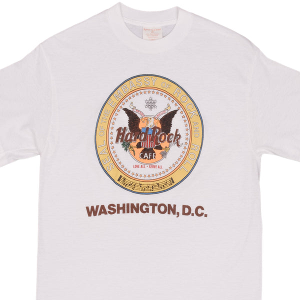 Vintage Hard Rock Cafe Washington Dc Tee Shirt Early 1990S Size Small Made In USA With Single Stitch Sleeves.