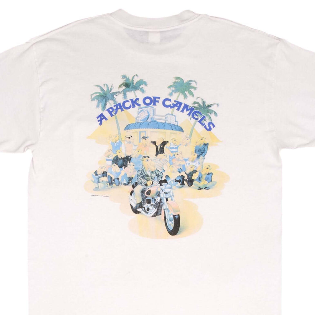 Vintage Joe's Pack Of Camel Pocket Tee Shirt 1990S Size Large Made In Usa With Single Stitch Sleeves