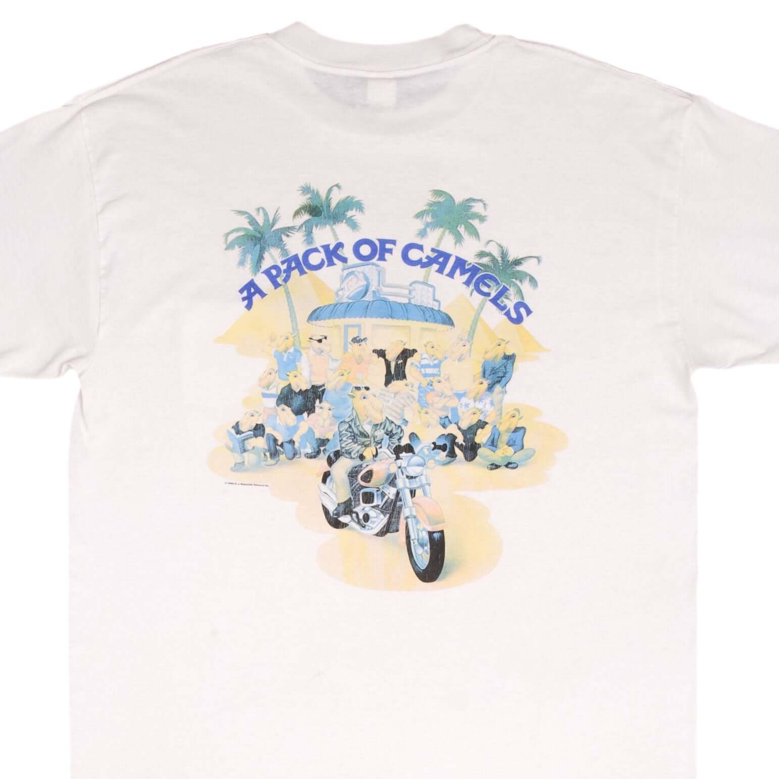 Vintage Joe's Pack Of Camel Pocket Tee Shirt 1990S Size Large Made In Usa With Single Stitch Sleeves