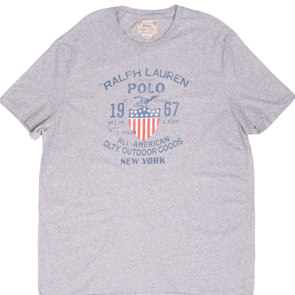 VINTAGE RALPH LAUREN POLO NEW YORK GREY TEE SHIRT SIZE XL