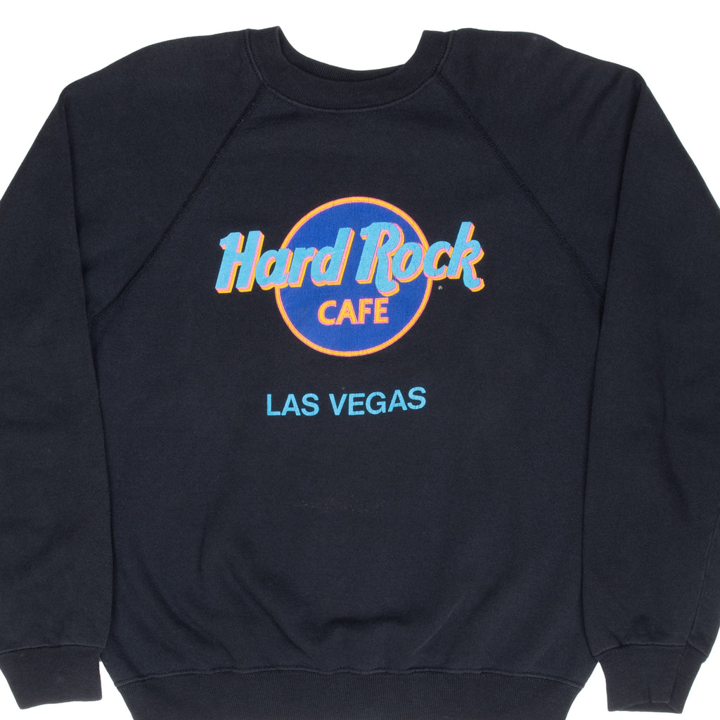 Vintage Hard Rock Cafe Las Vegas Black Sweatshirt 1980S Size Large Made In Usa