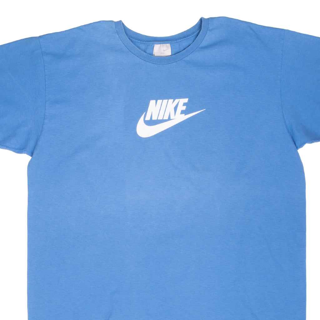 Vintage Nike Spellout Blue Tee Shirt 2000S Size 2XL